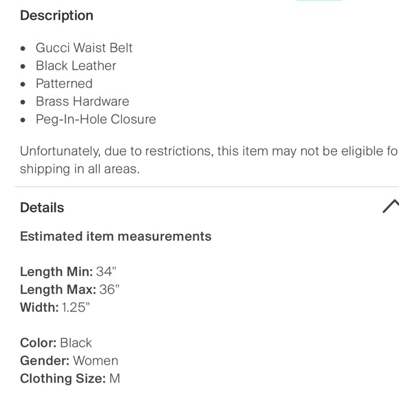 Gucci Women’s Brass Buckle Black Leather Logo Belt Size M - Picture 3 of 3